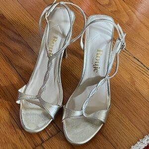 Rouje Champagne Strappy Sandals Size 38 like new